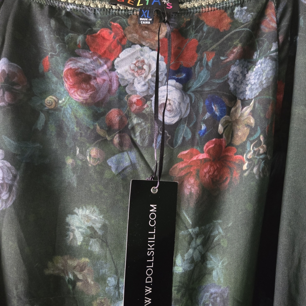 dELiA*s Floral Midi Skirt - Black and Multicolor - Picture 2 of 4